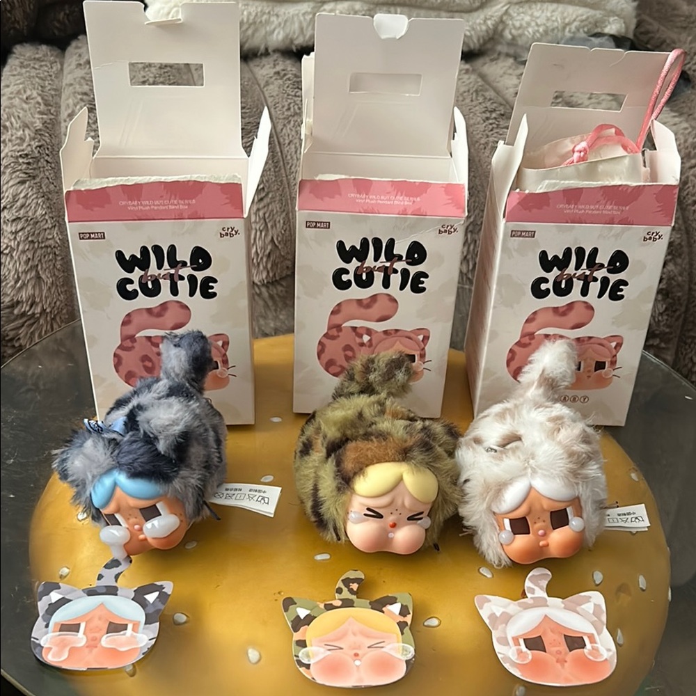 Wild Cutie Stuffed Animal Toy Set - Blue, Yellow, White